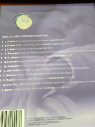 2007 Canada Baby Lullabies CD & Silver dollar set, 3