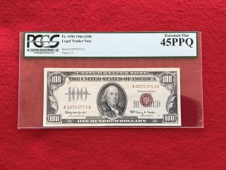 Fr - 1550 1966 Series $100 Dollar Us Legal Tender Note Pcgs 45 Ppq Extremely Fine