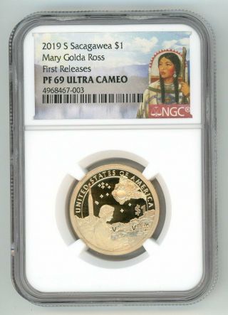 2019 S Sacagawea $1 Mary Golda Ross Ngc Pf 69 First Releases 4968467 - 003
