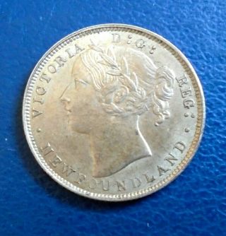 CANADA - NEWFOUNDLAND 1865 20 cents.  925 silver,  ex rare in this very 2