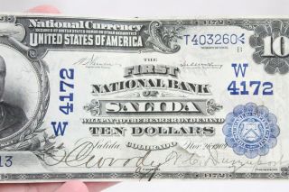 RARE National Currency First National Bank Salida 10 Dollar 1909 Bill 3