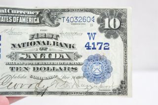 RARE National Currency First National Bank Salida 10 Dollar 1909 Bill 4