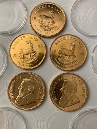 1 oz South African Gold Krugerrand Coin (Varied Year) 3