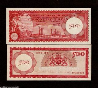 Netherlands Antilles 500 Gulden P7 1962 Oil Ship Unc Money Bill Dutch Bank Note