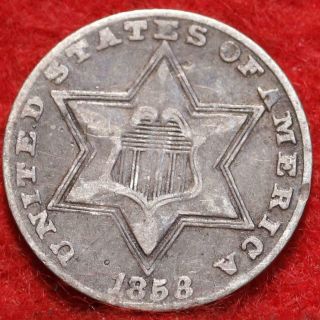 1858 Philadelphia Silver Three Cent Coin