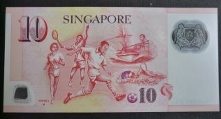 SINGAPORE 2018 PORTRAIT POLYMER $10 DOLLARS INVERTED TRIANGLE Banknote UNC NR 2