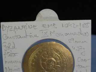 ANCIENT BYZANTINE COIN 1042 - 55 CONSTANTINE IX HISTAMENON GOLD CONSTANTINOPLE VF 4