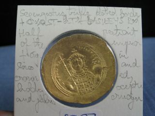 ANCIENT BYZANTINE COIN 1042 - 55 CONSTANTINE IX HISTAMENON GOLD CONSTANTINOPLE VF 6