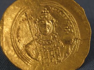 ANCIENT BYZANTINE COIN 1042 - 55 CONSTANTINE IX HISTAMENON GOLD CONSTANTINOPLE VF 9