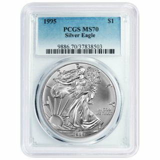 1995 $1 American Silver Eagle Pcgs Ms70 Blue Label