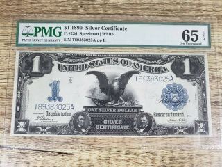 Series 1899 $1 Black Eagle Silver Certificate Pmg 65 Epq Gem Uncirculated Fr236