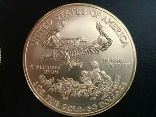 Set of Four 1 oz Gold American Eagle $50 Coins BU (2016) 4