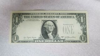 1977 One Dollar Bill No Seal Or Serial Number