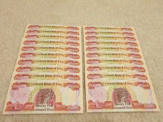 500,  000 Iqd (20) 25,  000 Iraqi Dinar Notes (half Million)