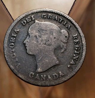 1875 - H Canada Small Date 5 Cents Silver Foreign Coin - - Key Date