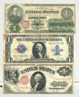 $1 Series 1862 And A $1 1917 United States Notes,  $1 1923 Silver Certificate