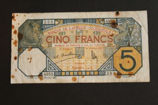 L.  N K194 French West Africa 5 Francs 1932