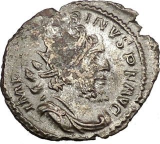 Victorinus 269ad Very Rare Silvered Ancient Roman Coin Pax Peace Cult I39014
