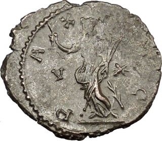 Victorinus 269AD Very rare Silvered Ancient Roman Coin Pax Peace Cult i39014 2