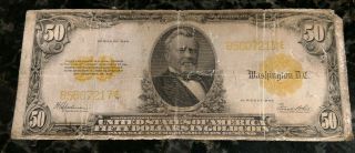1922 Circulated Large Fifty Dollar $50 Gold Certificate
