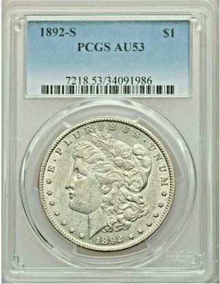 1892 S Morgan Silver Dollar Pcgs Au53 Key Date Au55 $4500