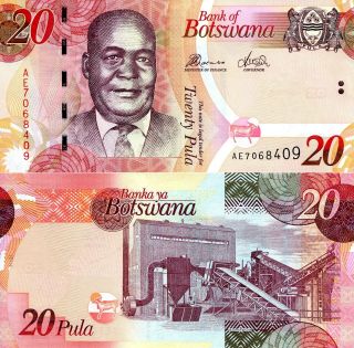 Botswana 20 Pula Banknote World Paper Money Unc Currency Pick P31d 2014 Bill