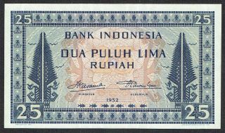 Indonesia 25 Rupiah 1952 Unc P44a No073144