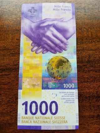 Usa Seller. ,  Crisp Style 1000 Swiss Francs - Thousand Dollar Bill