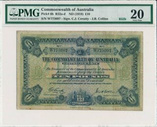 The Commonwealth Of Australia Australia 10 Pounds Nd (1918) Pmg 20