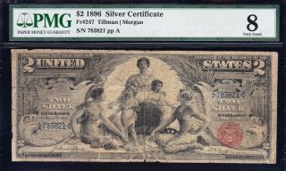 Circ 1896 $2 EDUCATIONAL Silver Certificate PMG 8 783821 2