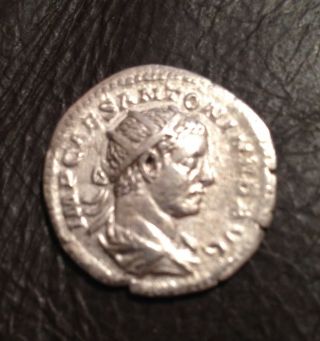 Ancient Silver Roman Coin Emperor Elagabalus (obv. ) & Mars (rev. ) A.  D.  219 - 220