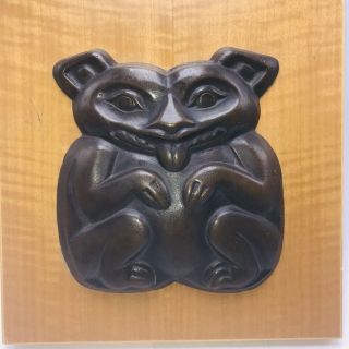 Everett Dupen Bronze Relief Sculpture Medallion Haida Pnw Bear Marker Signed