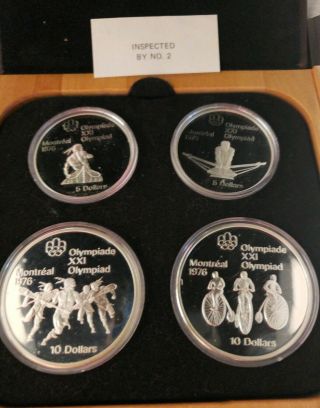 1976 Canadian Montreal Olympics Silver Proof Coin Set.  Series Iii
