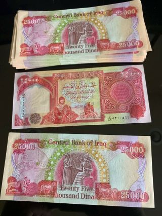 One Million Iraqi Dinar 40 X 25000 Uncirculated Crisp 1,  000,  000.  Iraq