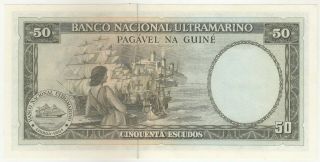 Portuguese Guinea 50 Escudos 1971 Issue Banknote P44a In Unc