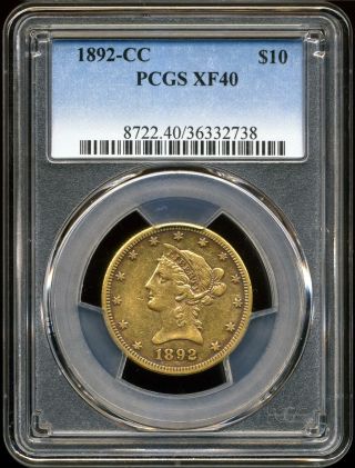 1892 - Cc G$10 Liberty Head Gold Eagle Xf40 Pcgs 36332738