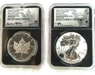 2019 W Canada Rcm Version Pride Of Two Nations Ngc Pf70 Set First Day Of Issue