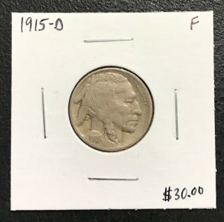 1915 - D U.  S.  Buffalo Indian Nickel Fine $2.  95 Max C353