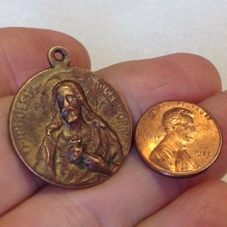 Metal Detector find 18 - early 19th century rare Christ bronze ? pendant - Spain M30 3