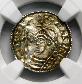 Ngc Ms 63.  Anglo - Saxon,  Cnut (1016 - 1035) Rare Penny.  England.  Silver Coin
