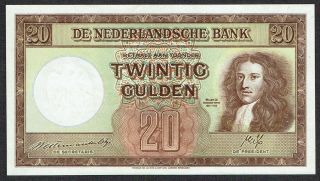 Netherlands 20 Gulden 1945 Xf/au Koning Stadhouder Willem Iii P76 1ag141989