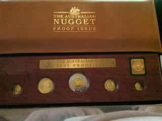 1992 Australian.  999 Gold & Silver Nugget 5 Coin Proof Set 107/500 - W/COA 2