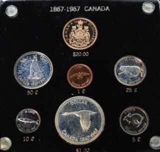 1967 Canada Box Proof Set of 7 Coins 0.  53oz $20 Gold Coin 