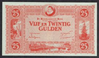 Netherlands 25 Gulden 1929 Vf/xf Willem Van Oranje P46 Hz051620