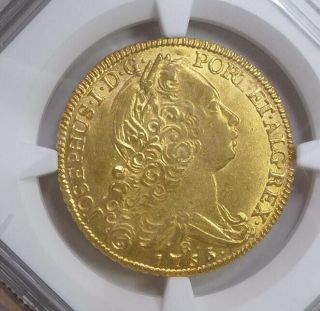 Brazil Gold 6400 Reis 1765 - R Au 58 Ngc