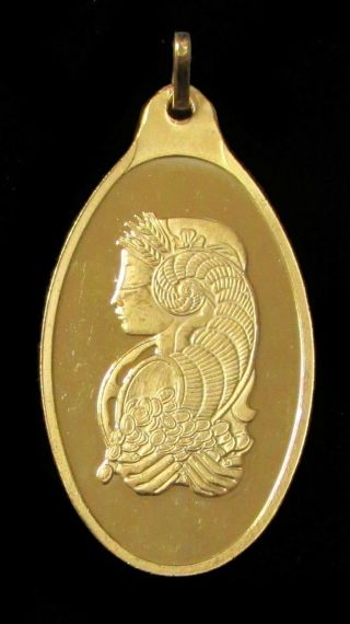 Pamp Gold Suisse Fortuna Horn Of Plenty 10 Gram 999.  9 Bar Pendant