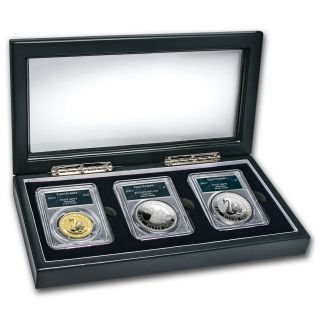 2018 Australia Swan 3 - Coin Set Ms/pr - 70 Pcgs (fs,  Swan Label) - Sku 166861