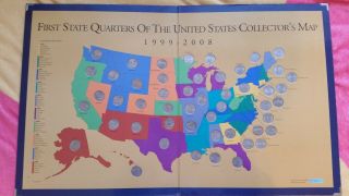 Complete First State Quarters Of The United States Collectors Map