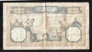 1000 Francs From France 1940 2