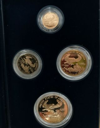 1997 AMERICAN EAGLE GOLD BULLION 4 - COIN PROOF SET IN CASE WITH 2